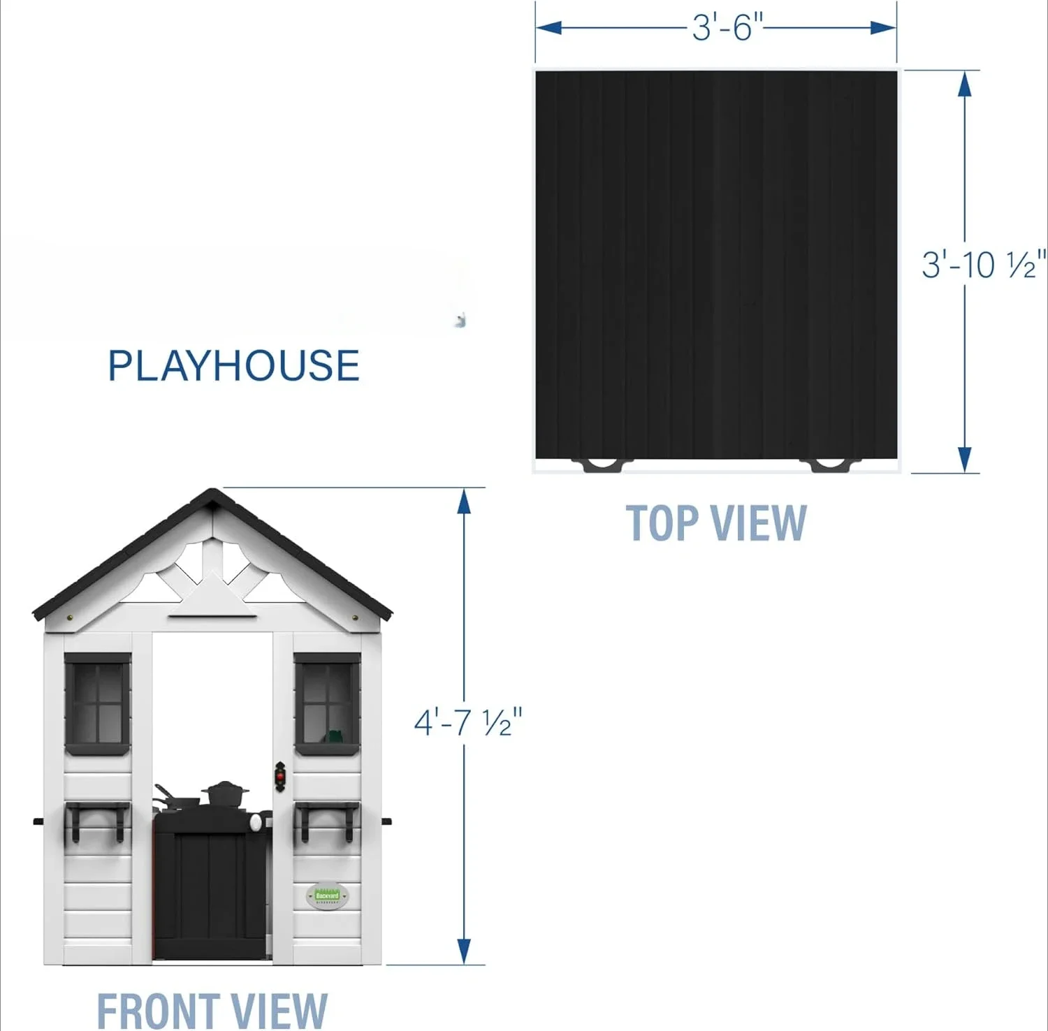 All White Modern Outdoor Wooden Playhouse, Cottage, Sink, Stove, Windows, Kitchen with Pot and Pans and Utensils - Image 4