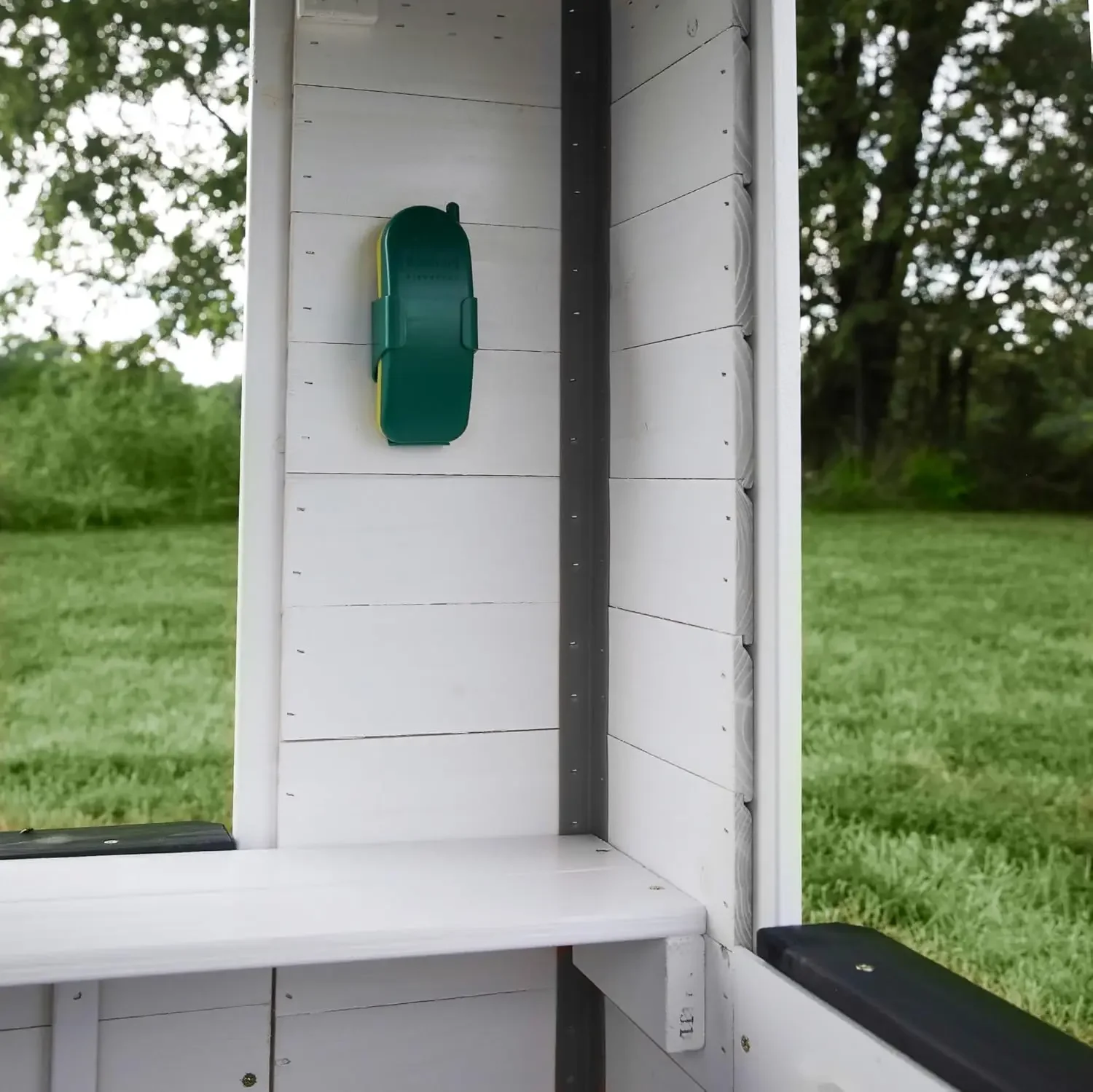 All White Modern Outdoor Wooden Playhouse, Cottage, Sink, Stove, Windows, Kitchen with Pot and Pans and Utensils - Image 6