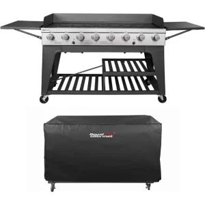 Event 8-Burner BBQ Propane Gas Grill with Cover, Picnic for Camping Outdoor