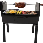 Outdoor Charcoal Portable Rotisserie BBQ Grill for Patio, Garden, Camping